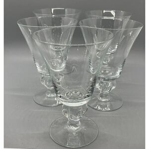 Vintage Glass Water Goblets 8 Ounces‎ Lot Of 5